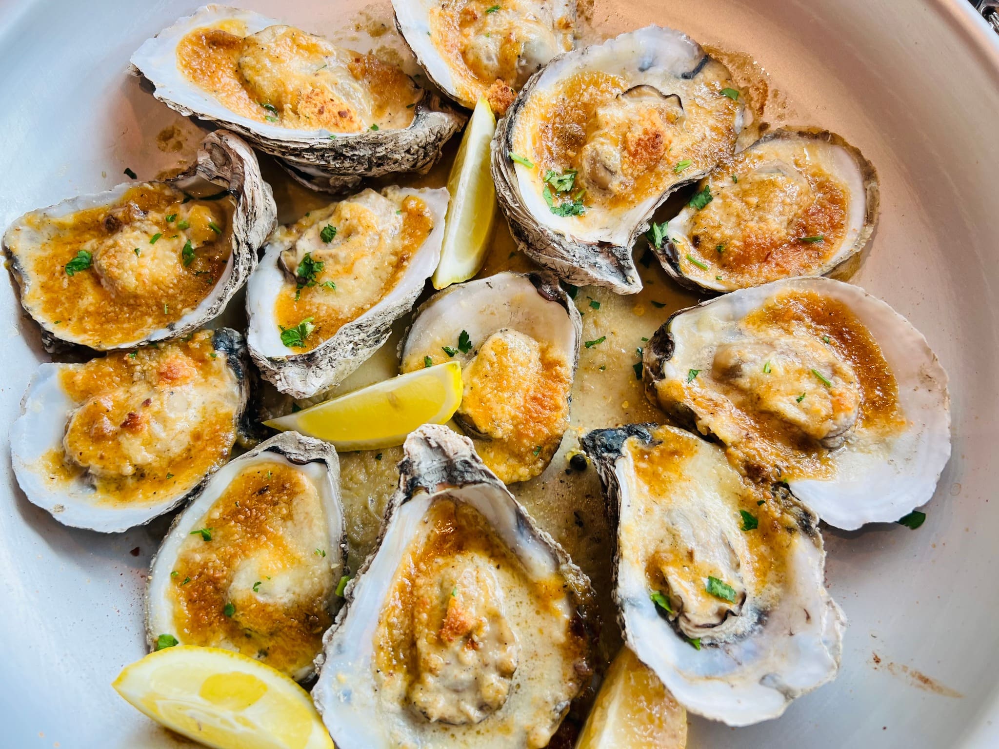Flame Buttered Oysters